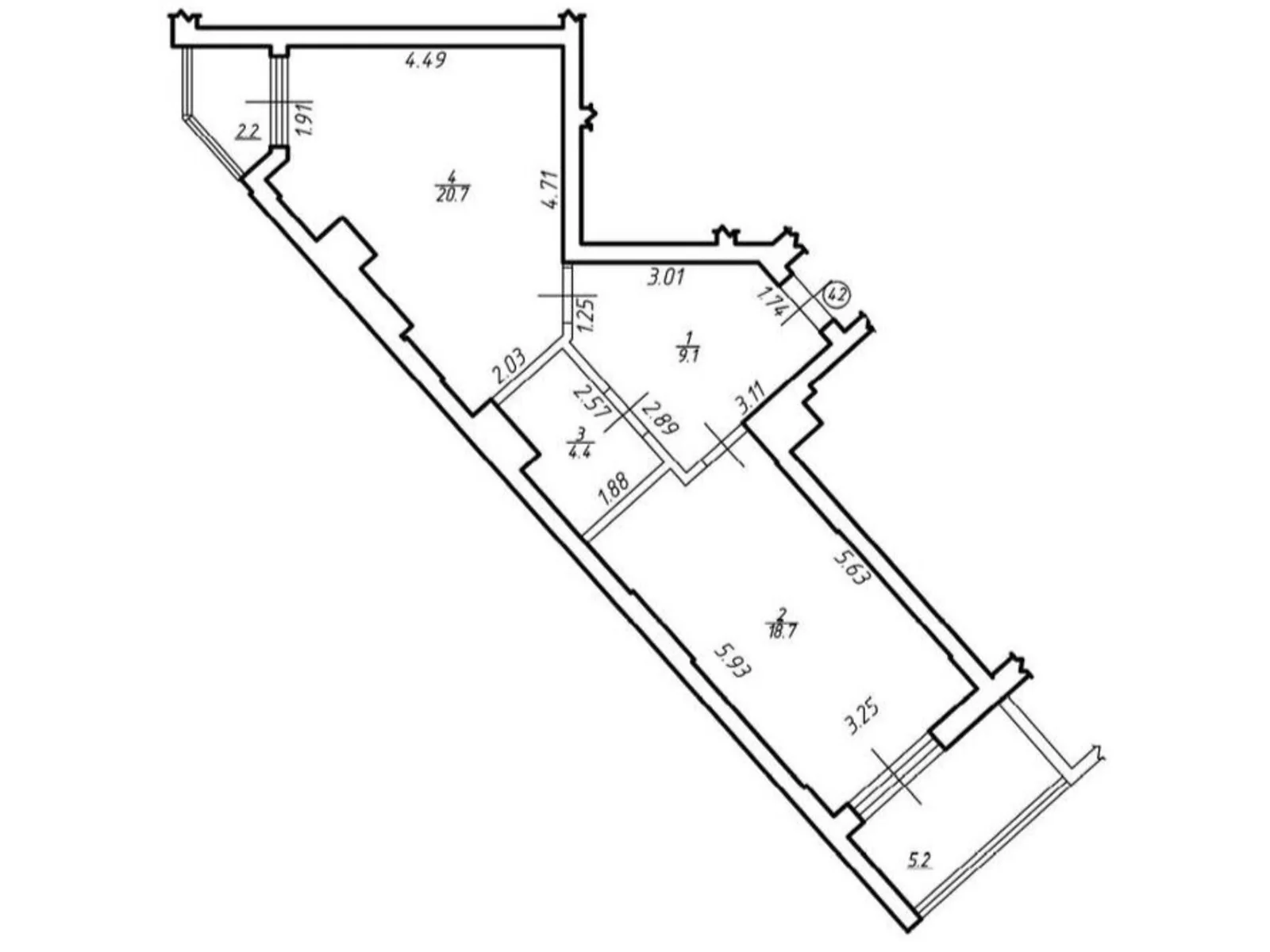 Продается 1-комнатная квартира 59.9 кв. м в Львове, ул. Под Голоском - фото 1