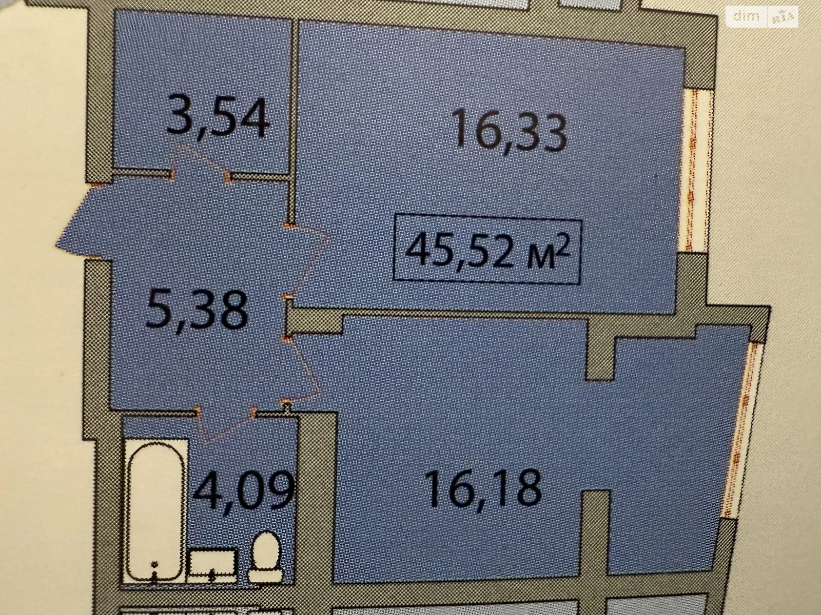 Продается 1-комнатная квартира 45.5 кв. м в Виннице, ул. Евгения Пикуса, 14 - фото 1