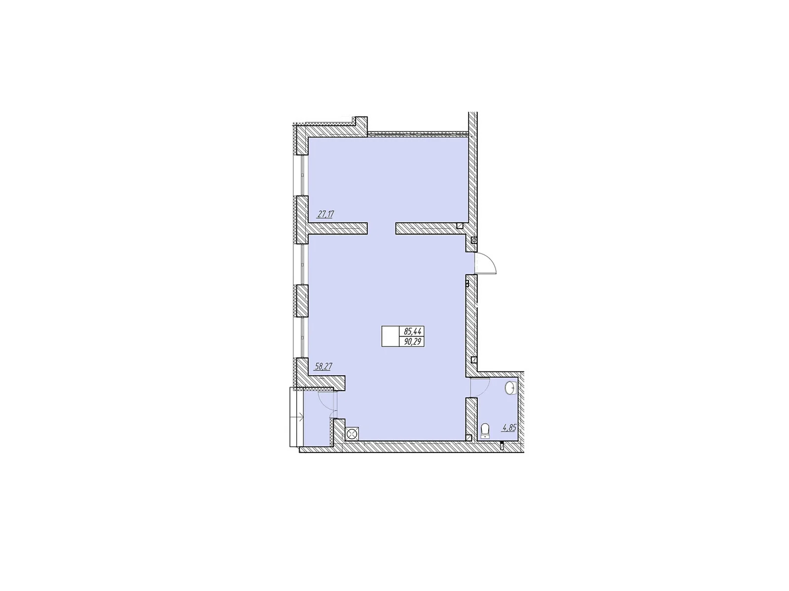 Продається об'єкт сфери послуг 90.29 кв. м в 9-поверховій будівлі, цена: 54174 $ - фото 1