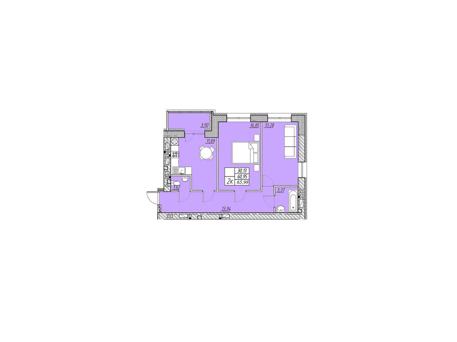 Продается 2-комнатная квартира 65.98 кв. м в Петрикове, ул. Шептицкого, 101А - фото 1