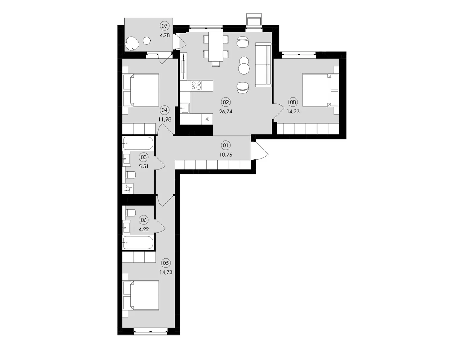 Продается 3-комнатная квартира 90.56 кв. м в Сокольниках, ул. Героев Майдана - фото 1