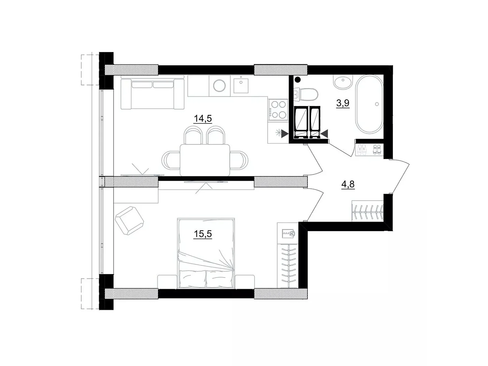 Продается 1-комнатная квартира 38.7 кв. м в Киеве, ул. Березняковская, 29 - фото 1