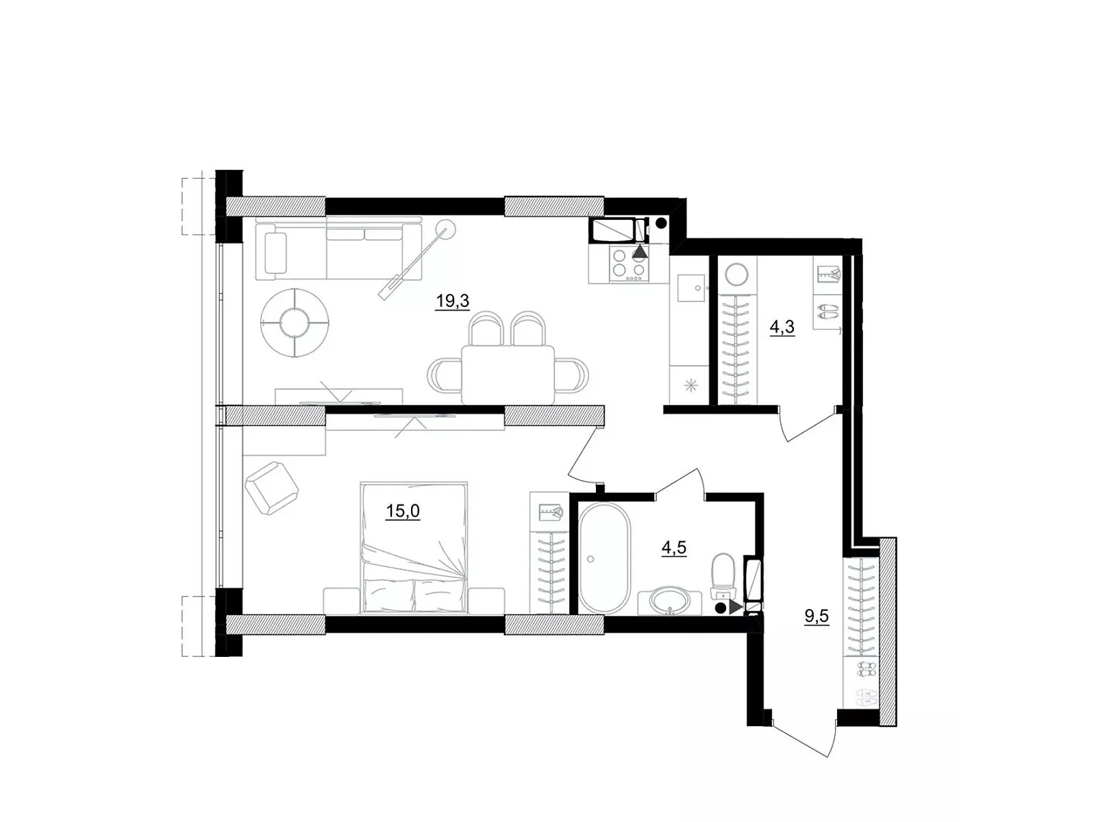 Продается 1-комнатная квартира 52.6 кв. м в Киеве, ул. Березняковская, 29 - фото 1