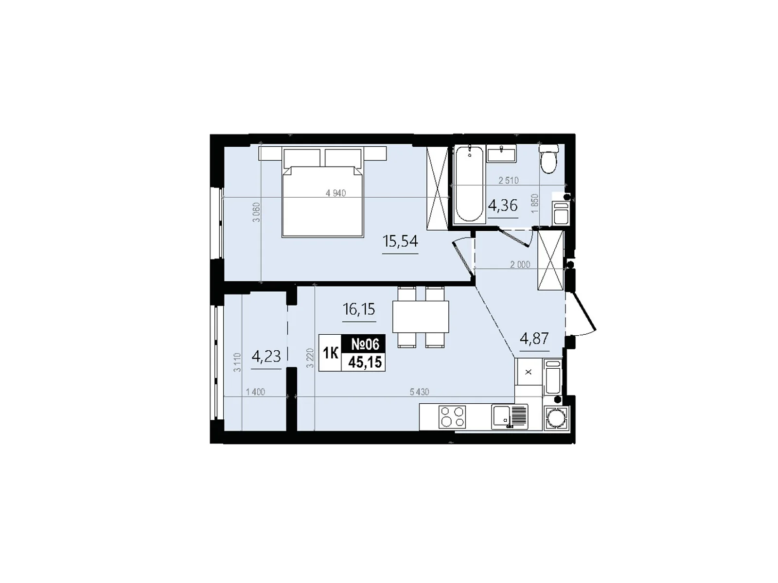 Продается 1-комнатная квартира 45.15 кв. м в Винниках, ул. Лесная, 27Г - фото 1