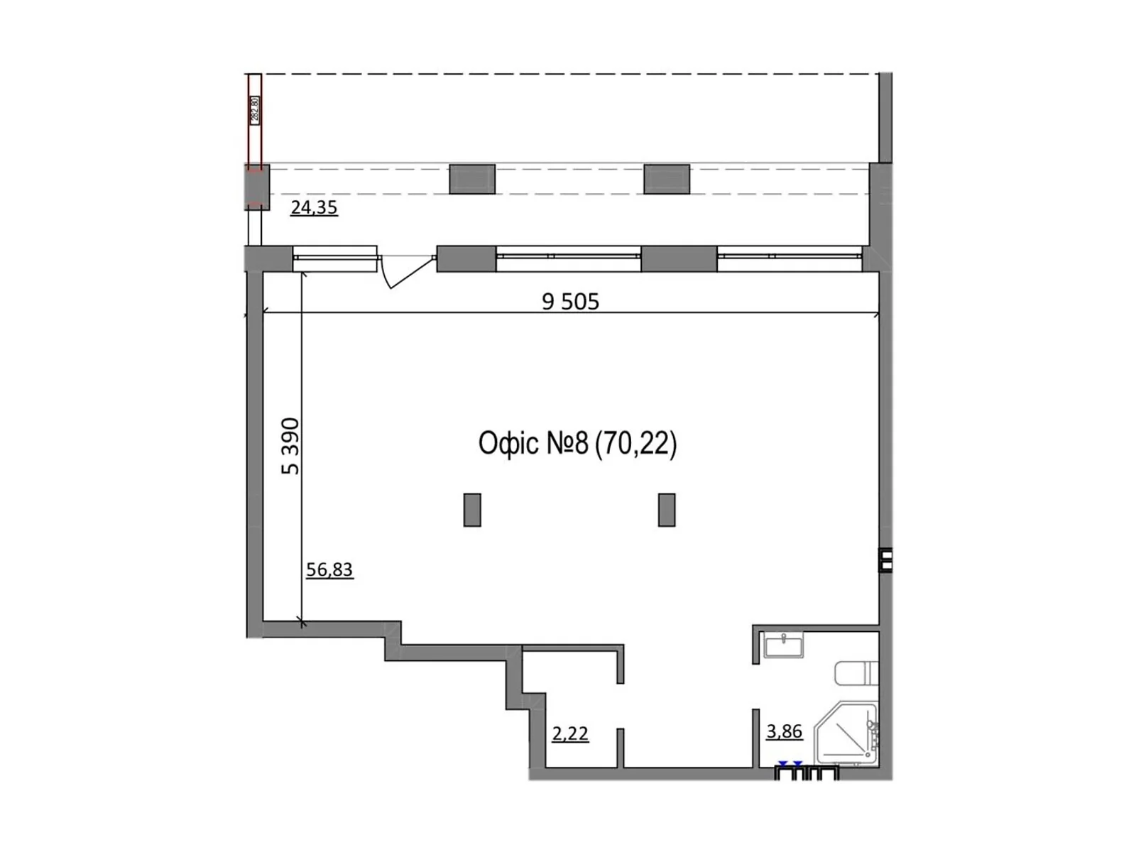 Продается офис 70.2 кв. м в бизнес-центре, цена: 73710 $ - фото 1