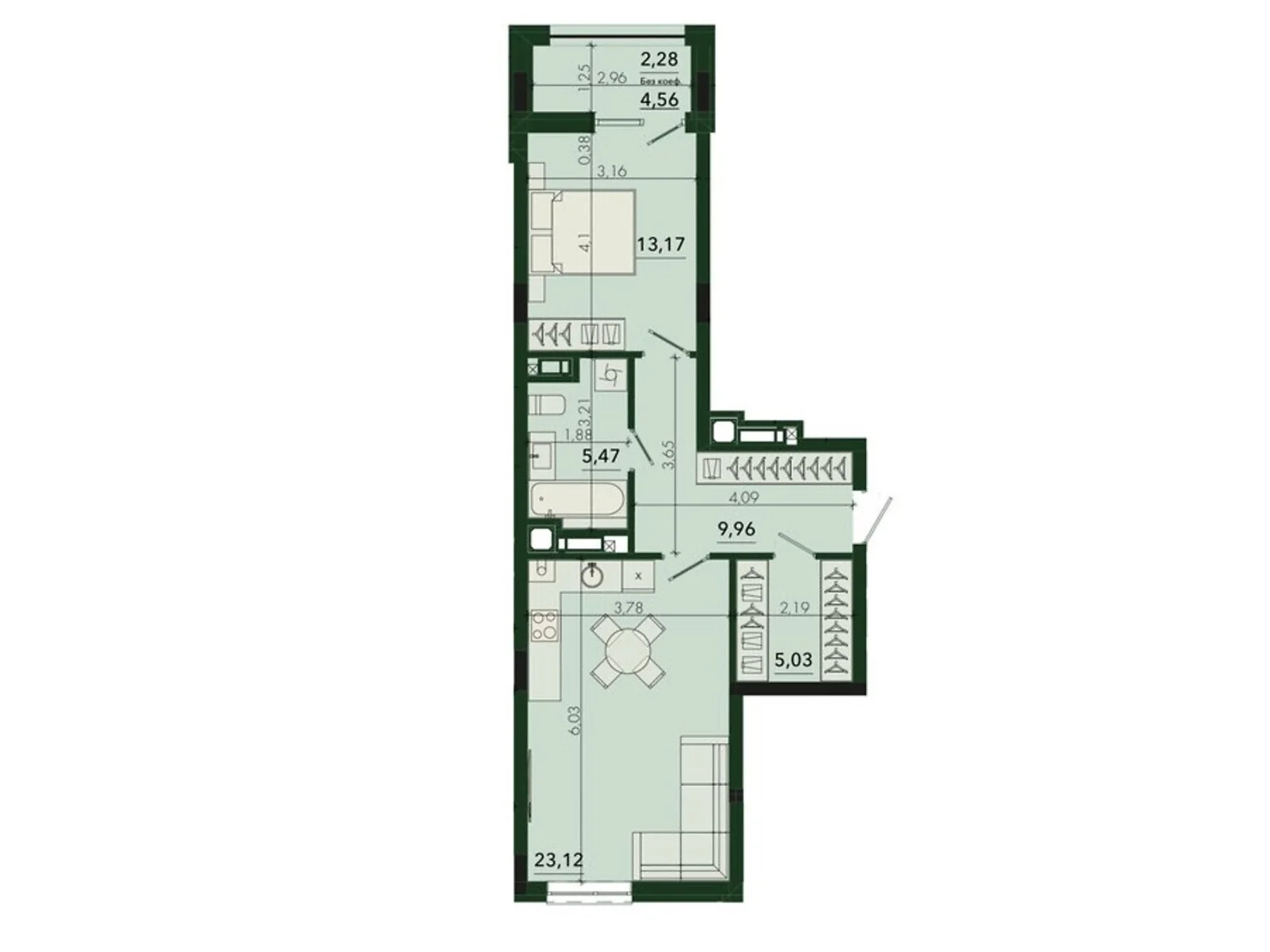 Продается 1-комнатная квартира 59.03 кв. м в Сокольниках, ул. Героев Крут - фото 1
