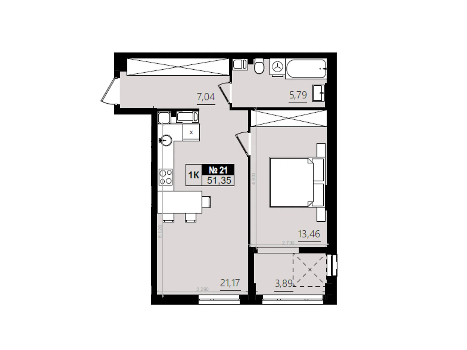 Продається 1-кімнатна квартира 51.35 кв. м у Солонці, вул. Стрийська, 1М - фото 1