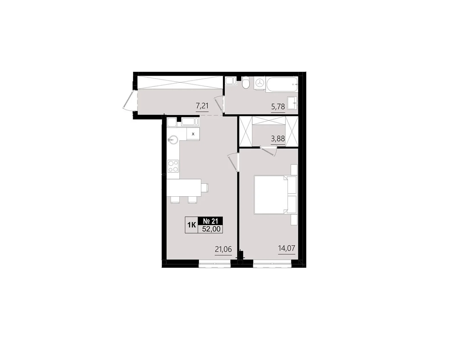 Продается 1-комнатная квартира 51.89 кв. м в Солонке, ул. Стрыйская, 1М - фото 1