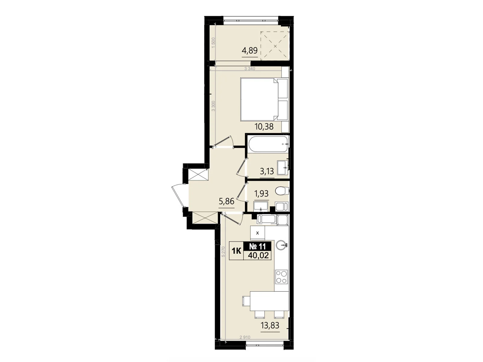 Продается 1-комнатная квартира 40.02 кв. м в Солонке, ул. Стрыйская, 1М - фото 1