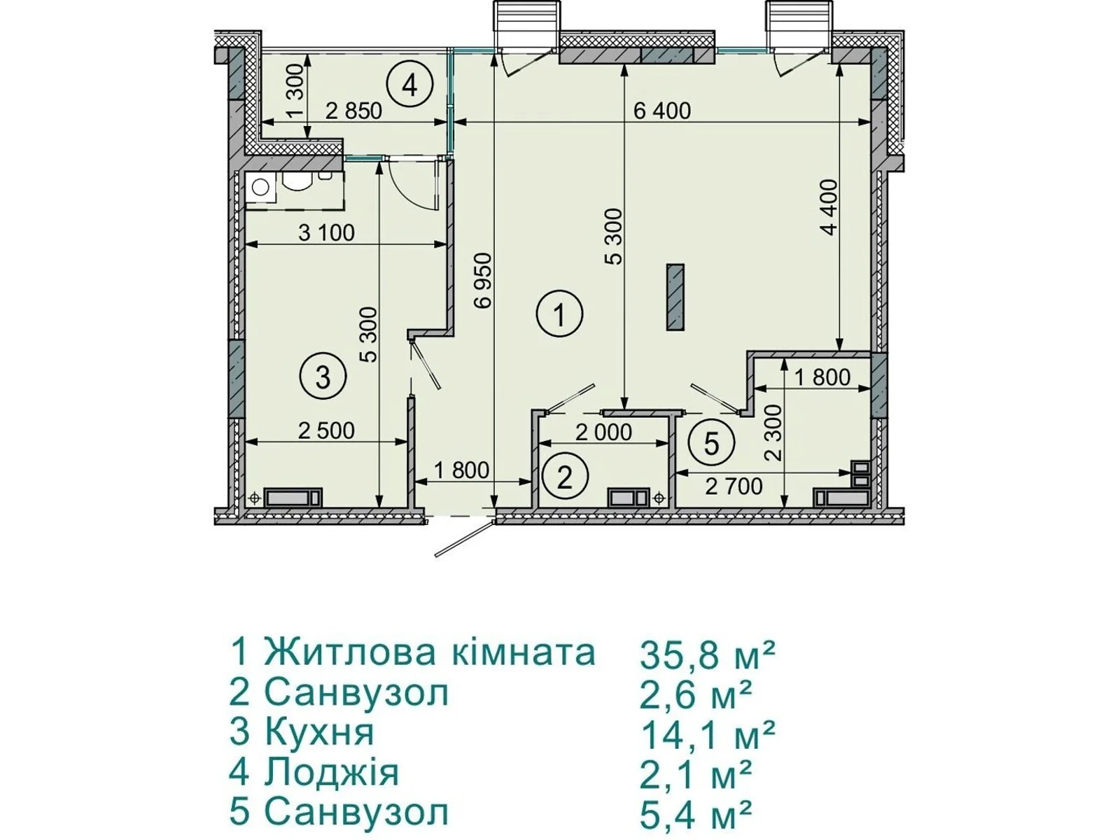 Продается 1-комнатная квартира 60.7 кв. м в Софиевской Борщаговке, ул. Соборная, 77А - фото 1