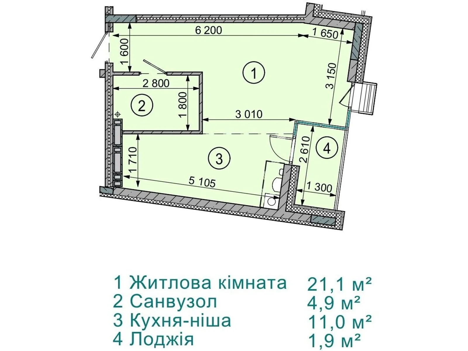 Продается 1-комнатная квартира 39.2 кв. м в Софиевской Борщаговке, ул. Соборная, 77А - фото 1