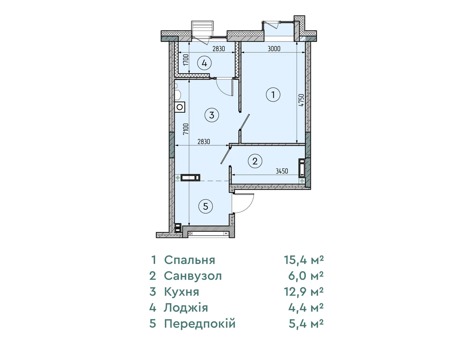 Продается 1-комнатная квартира 44.6 кв. м в Софиевской Борщаговке, ул. Соборная, 77А - фото 1