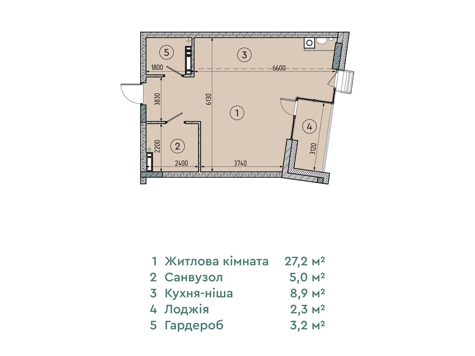 Продается 1-комнатная квартира 46.6 кв. м в Софиевской Борщаговке, ул. Соборная, 77А - фото 1
