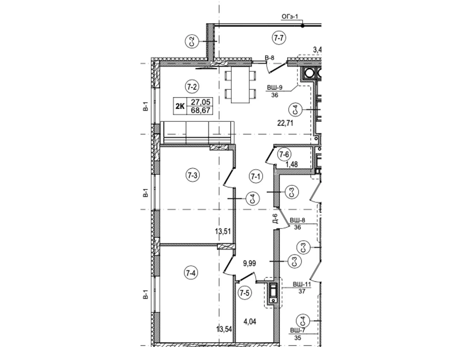 Продается 2-комнатная квартира 68.3 кв. м в Львове, ул. Зеленая, 115 - фото 1