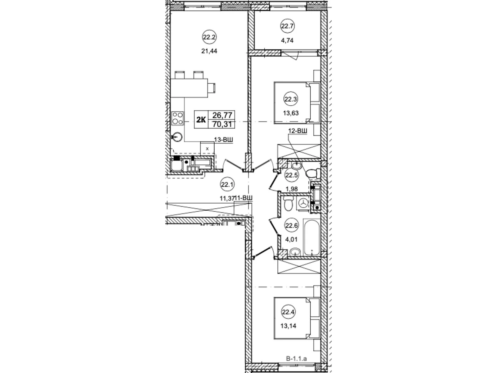 Продается 2-комнатная квартира 70.3 кв. м в Львове, ул. Зеленая, 115 - фото 1