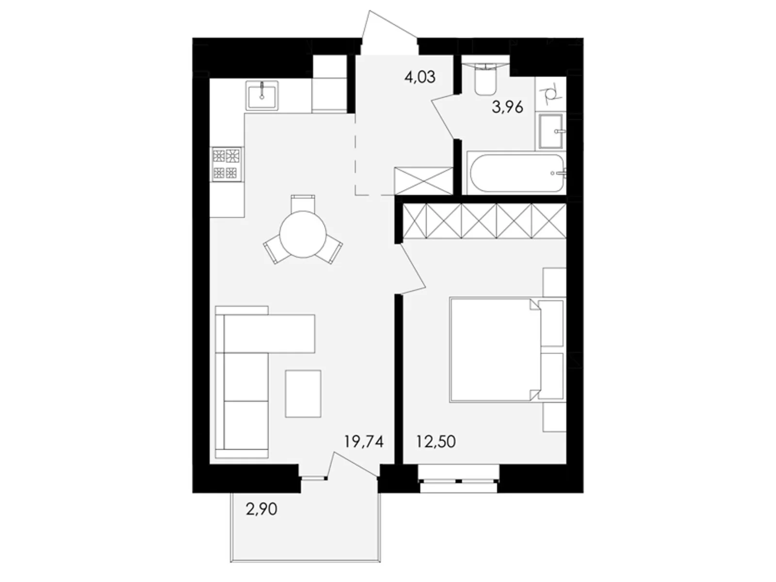 Продается 1-комнатная квартира 41.1 кв. м в Львове, ул. Замарстиновская, 76 - фото 1