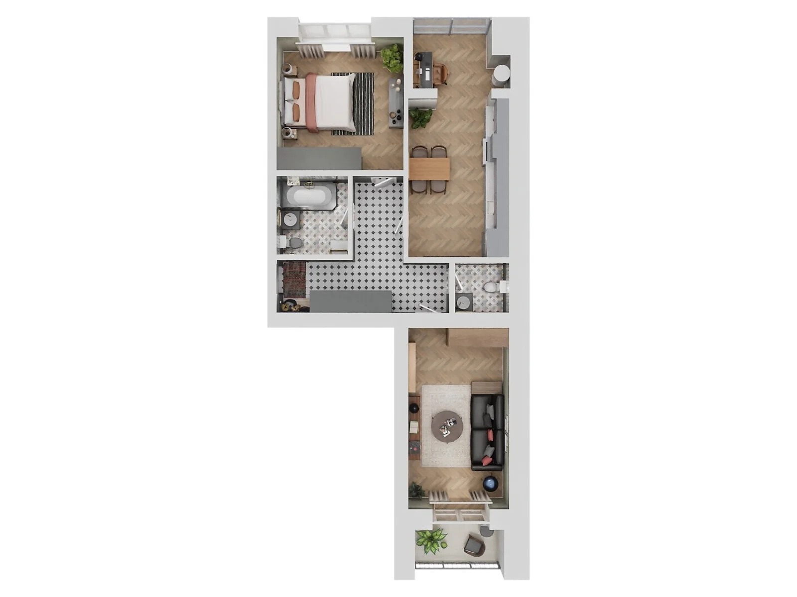 Продается 2-комнатная квартира 69.94 кв. м в, цена: 60498 $ - фото 1