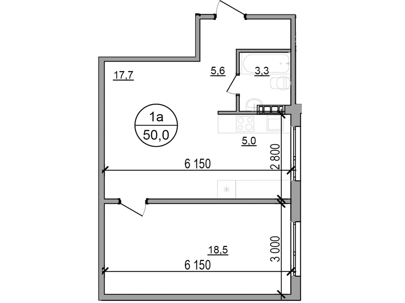 Продается 1-комнатная квартира 50 кв. м в, цена: 39750 $ - фото 1