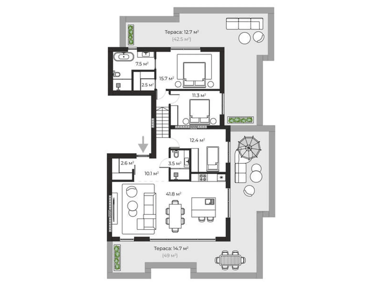 Продается 3-комнатная квартира 134.8 кв. м в Ужгороде, ул. Запорожская, 1 - фото 1