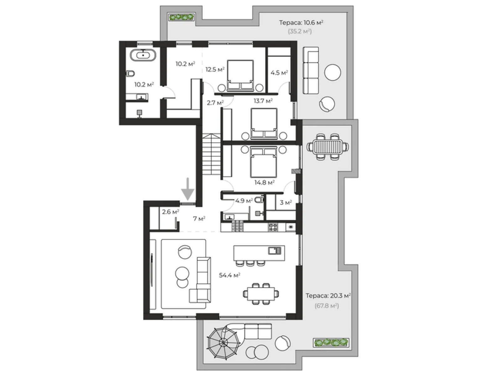 Продається 3-кімнатна квартира 173.1 кв. м у Ужгороді, вул. Запорізька, 1 - фото 1