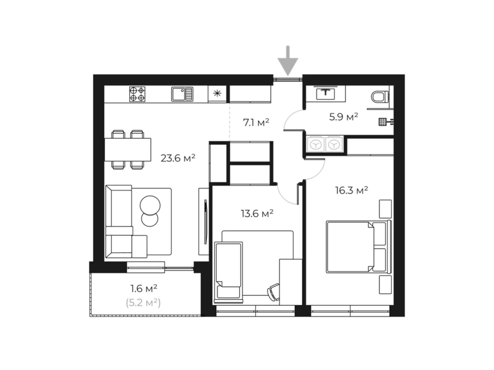 Продається 2-кімнатна квартира 67 кв. м у Ужгороді, вул. Легоцького, 80 - фото 1