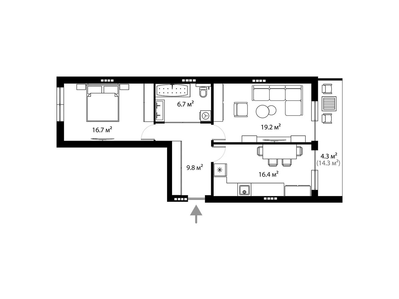 Продается 2-комнатная квартира 73.1 кв. м в Ужгороде, ул. Легоцкого, 80 - фото 1