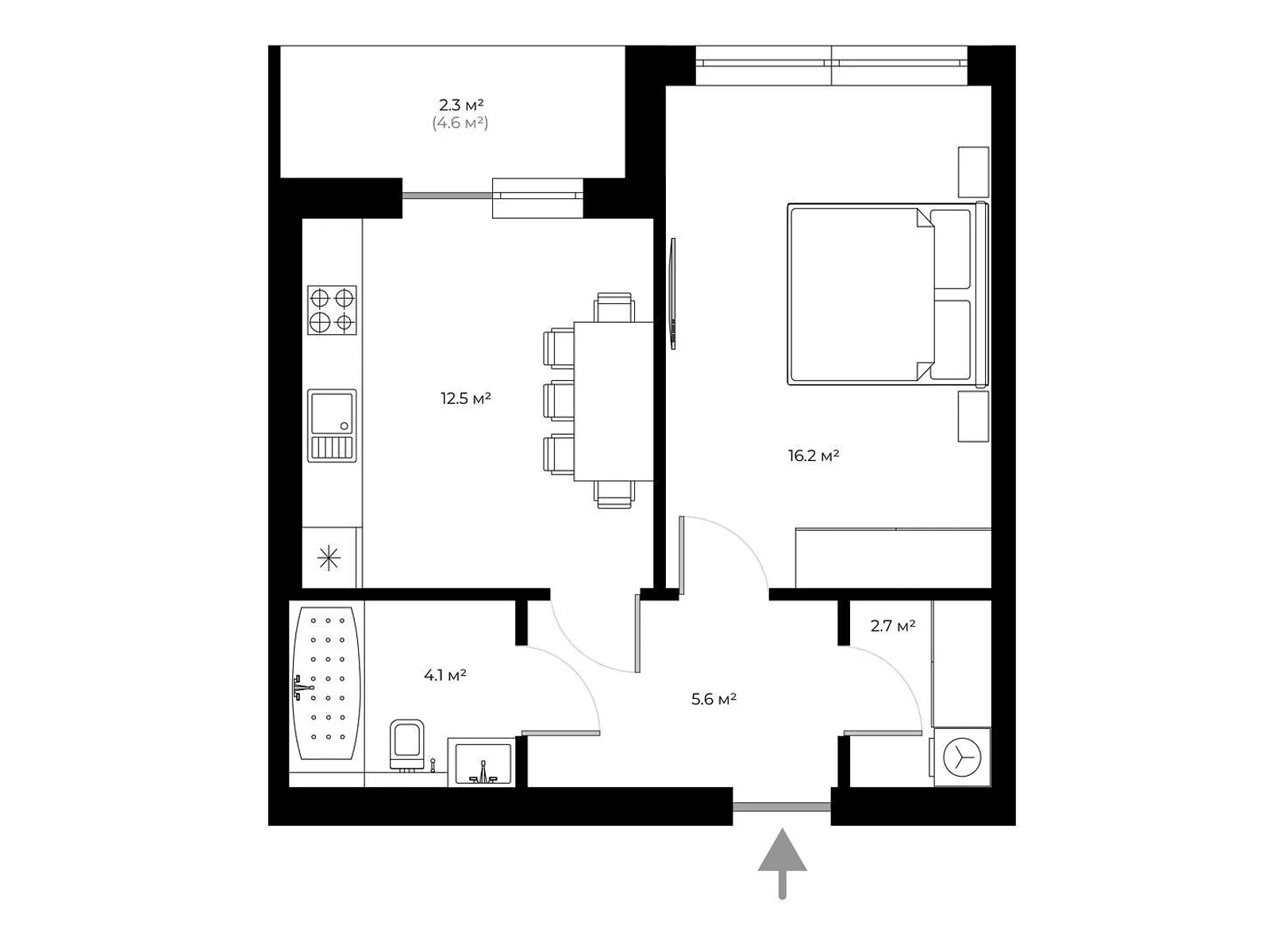 Продается 1-комнатная квартира 43.4 кв. м в Ужгороде, ул. Легоцкого, 80 - фото 1