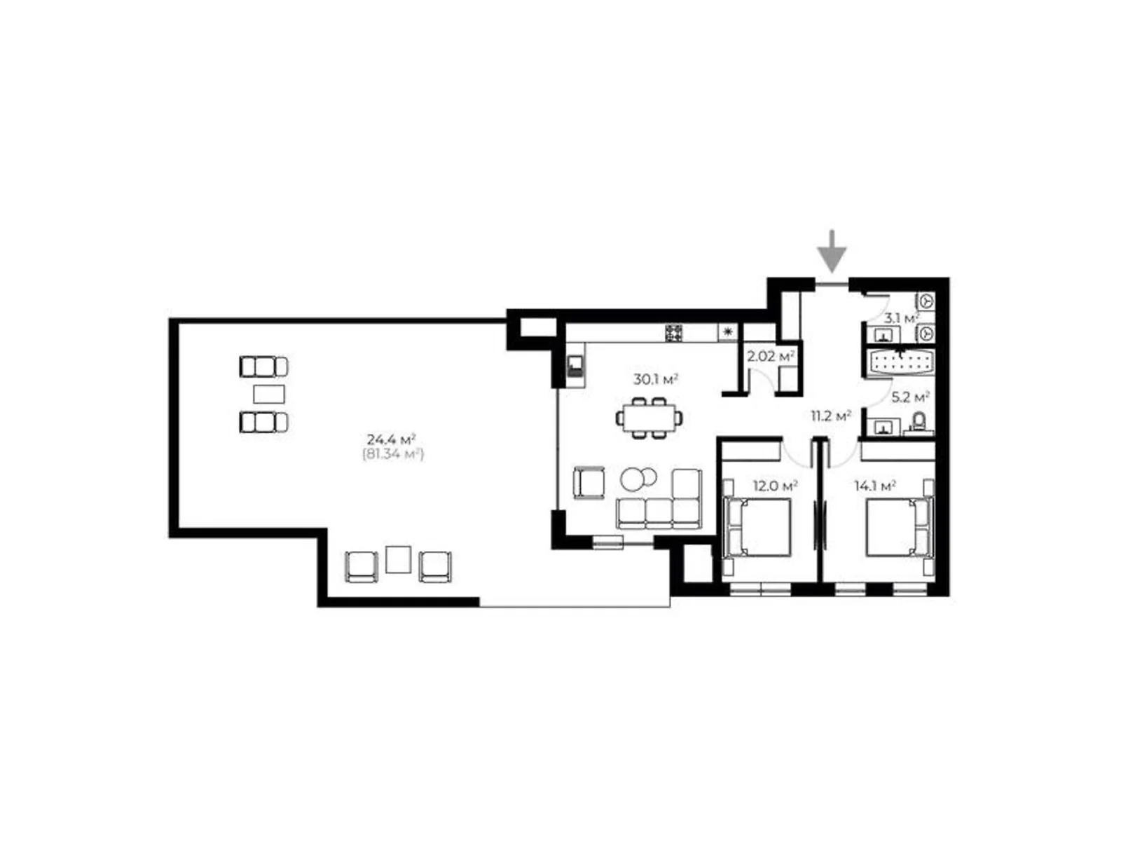 Продается 2-комнатная квартира 102.9 кв. м в Ужгороде, ул. Живописная, 8 - фото 1