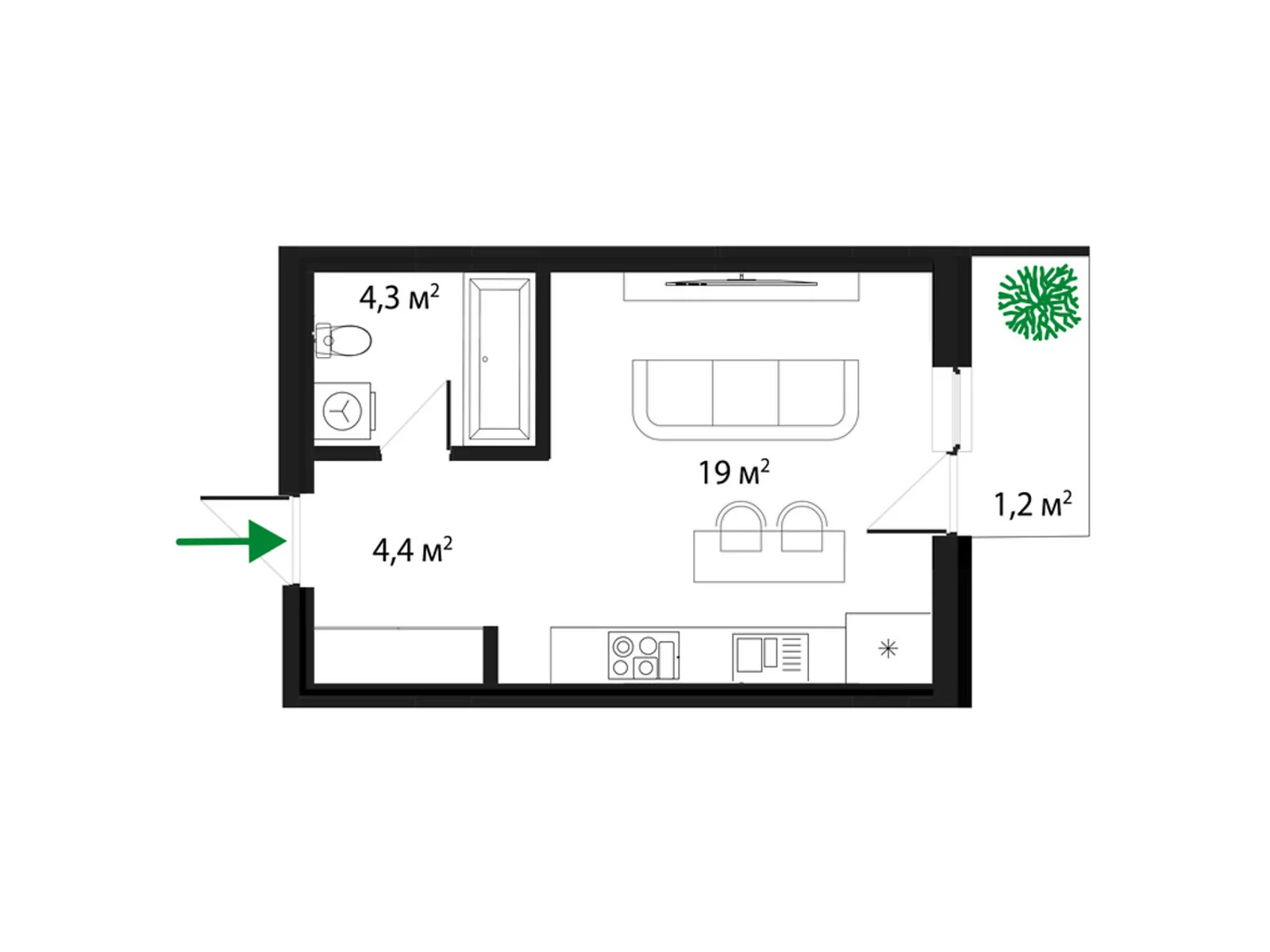 Продается 1-комнатная квартира 33 кв. м в Ужгороде, ул. Живописная, 8 - фото 1
