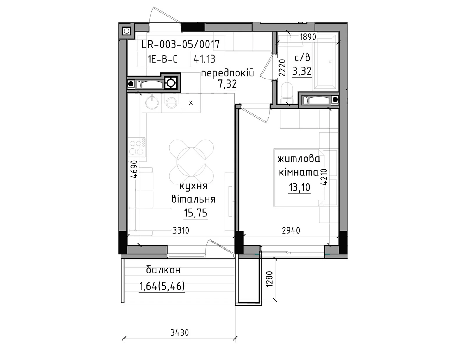 Продается 3-комнатная квартира 41.13 кв. м в Ужгороде, ул. Василия Гаджеги(Радищева), 1 - фото 1