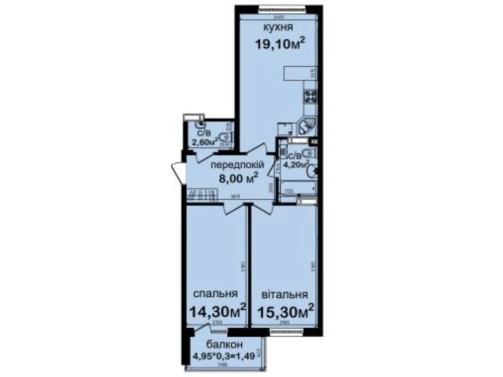 Продается 2-комнатная квартира 64.99 кв. м в Киеве, ул. Метрологическая, 42 - фото 1