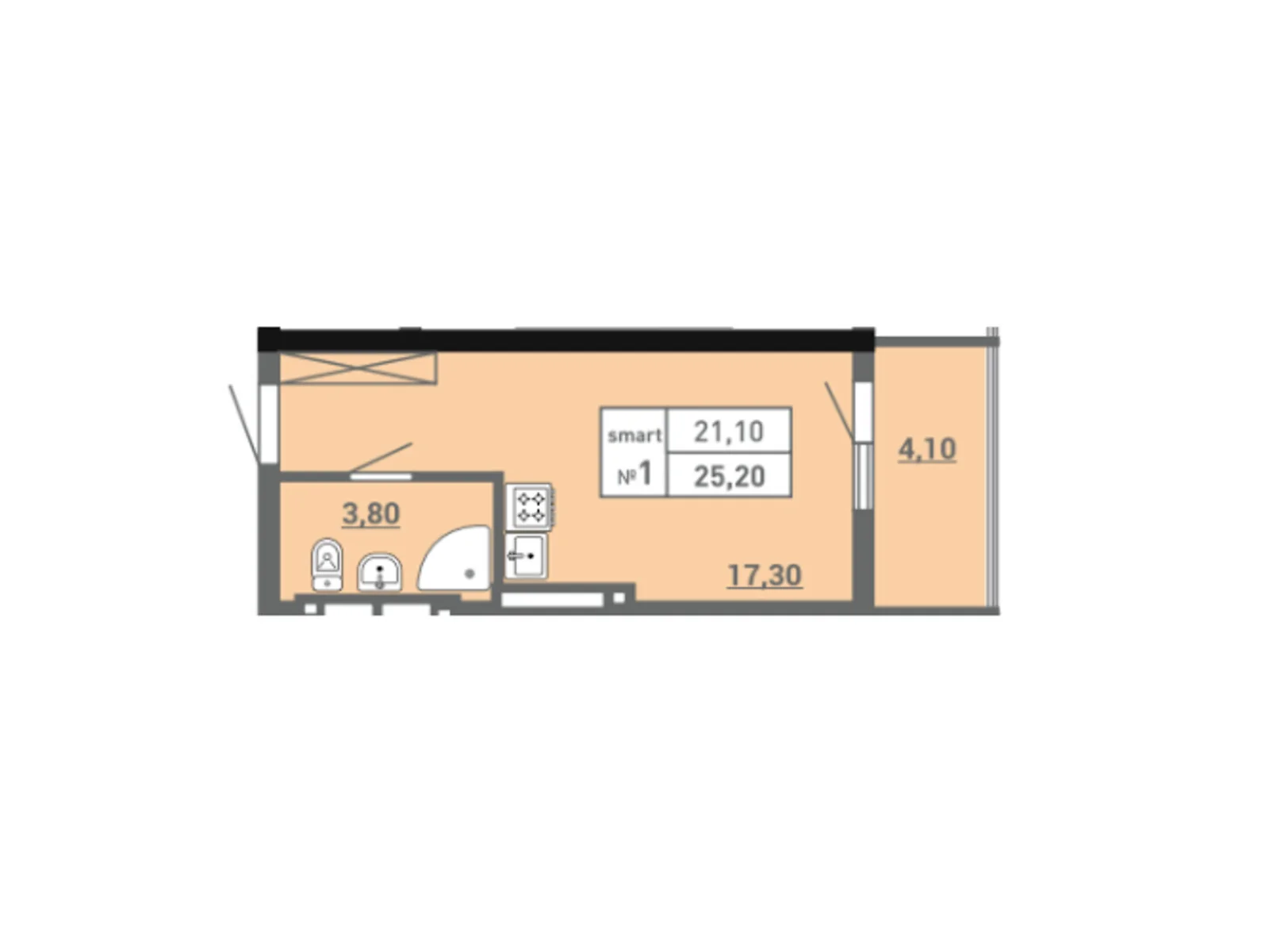 Продается 1-комнатная квартира 25 кв. м в Одессе, ул. Пишоновская, 22 - фото 1