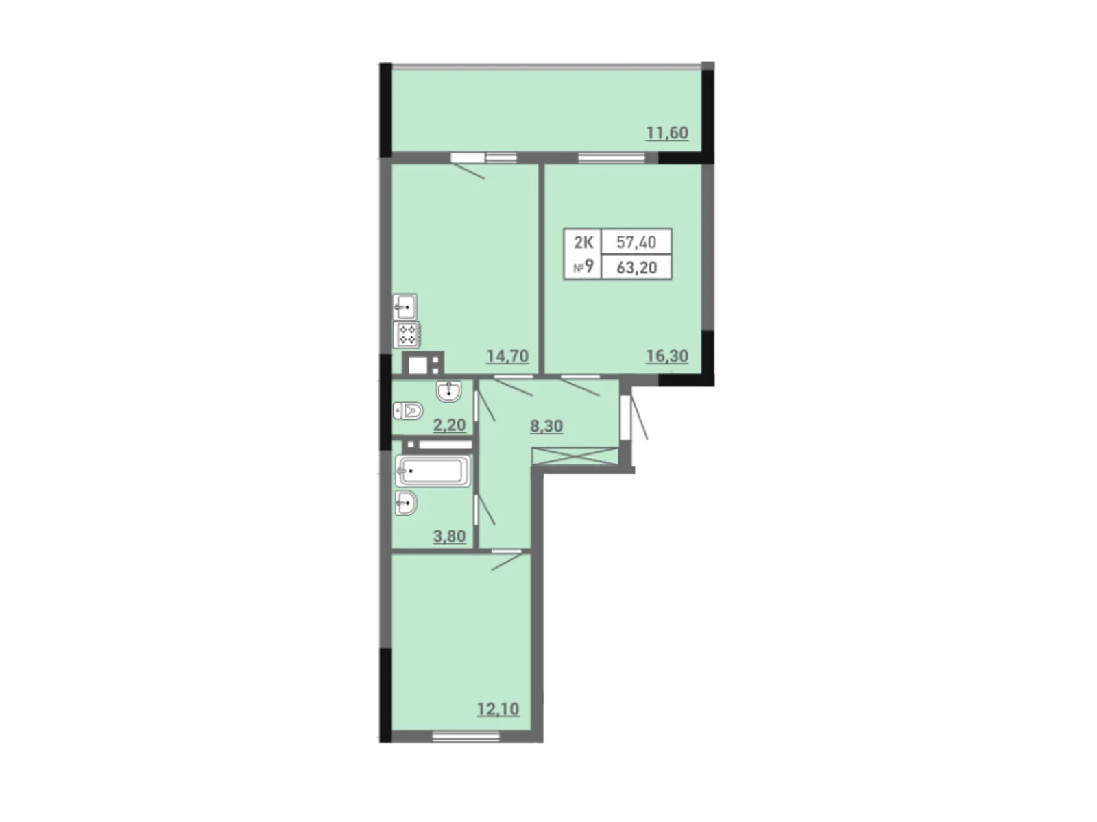 Продается 2-комнатная квартира 67.9 кв. м в Одессе, ул. Пишоновская, 22 - фото 1