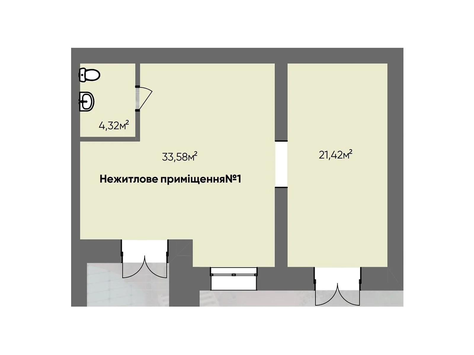 Продается объект сферы услуг 59.32 кв. м в 10-этажном здании, цена: 50422 $ - фото 1