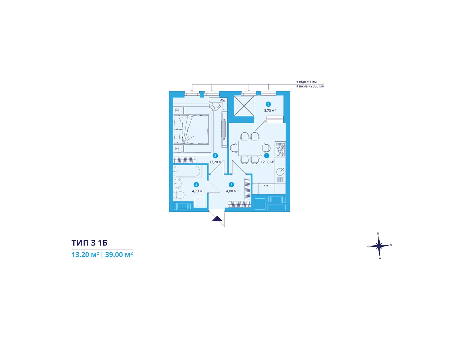 Продается 1-комнатная квартира 39 кв. м в Киеве, ул. Святослава Храброго, 3 - фото 1