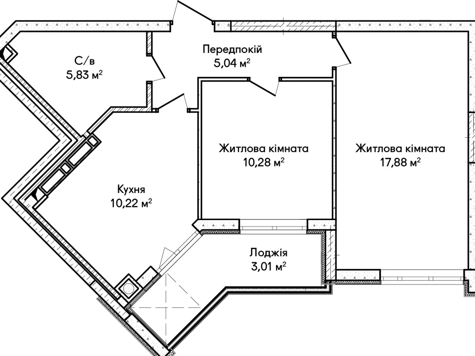 Продается 2-комнатная квартира 52.26 кв. м в Ирпене, ул. Ольги Кобылянской(Достоевского), 1В/36 - фото 1