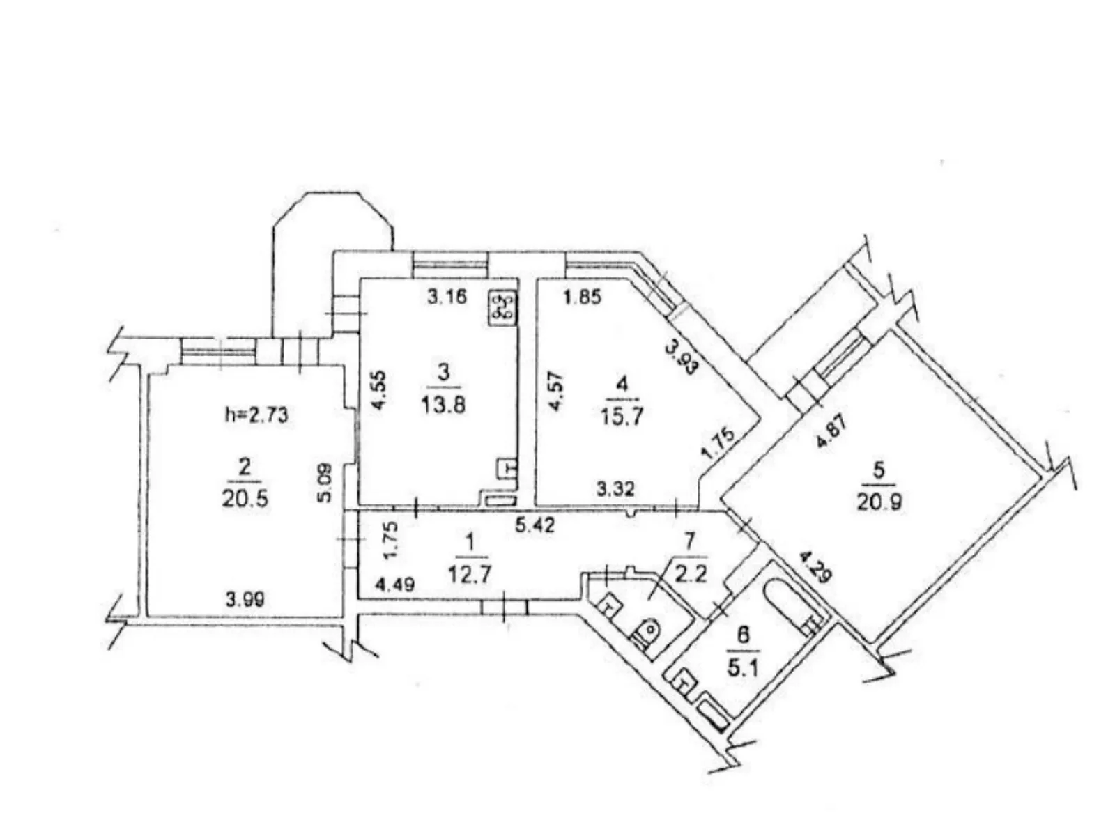 Продается 3-комнатная квартира 93.5 кв. м в Киеве, просп. Николая  Бажана, 10 - фото 1