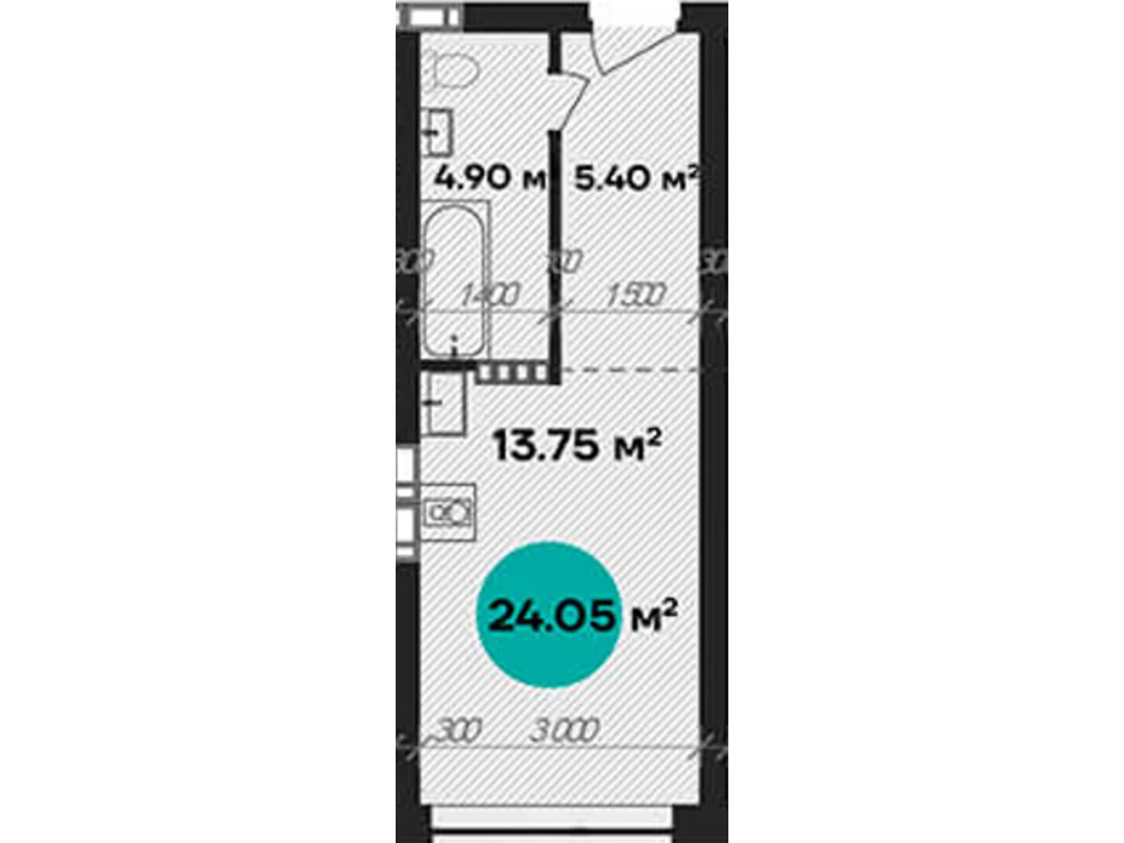 Продается 1-комнатная квартира 24.05 кв. м в Полтаве, ул. Шевченко, 58А - фото 1