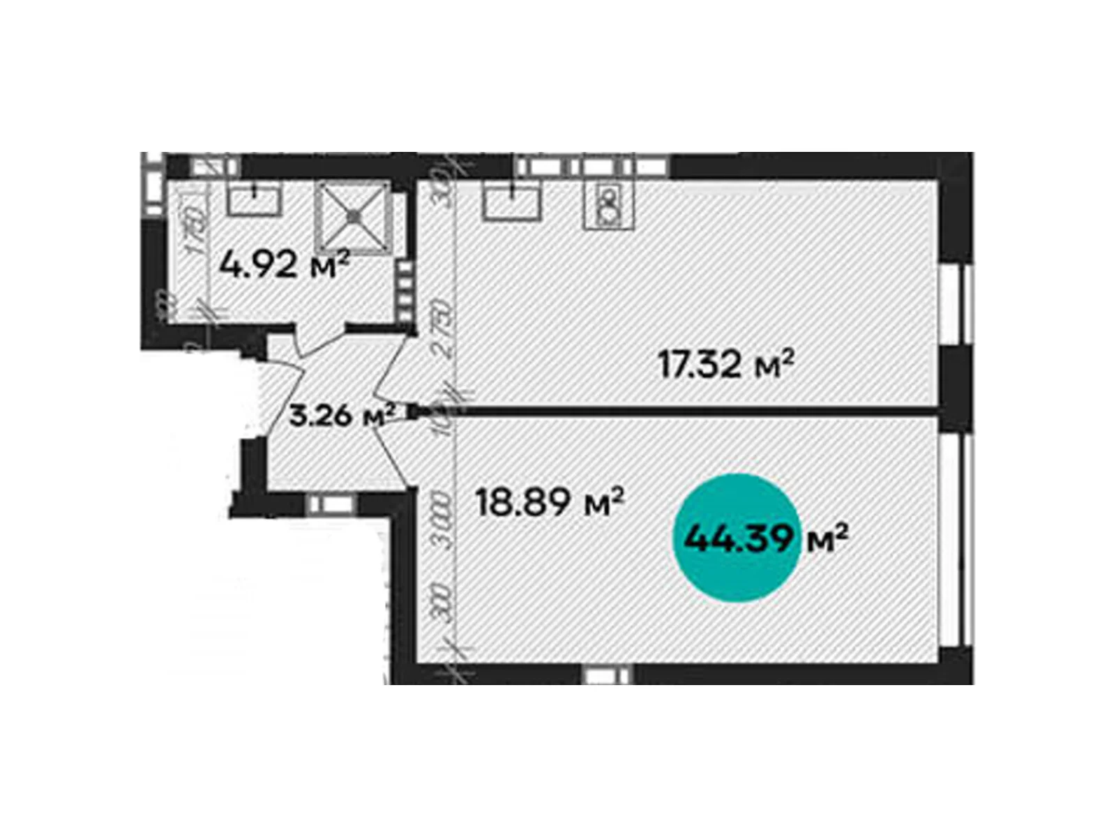 Продается 1-комнатная квартира 44.39 кв. м в Полтаве, ул. Шевченко, 58А - фото 1