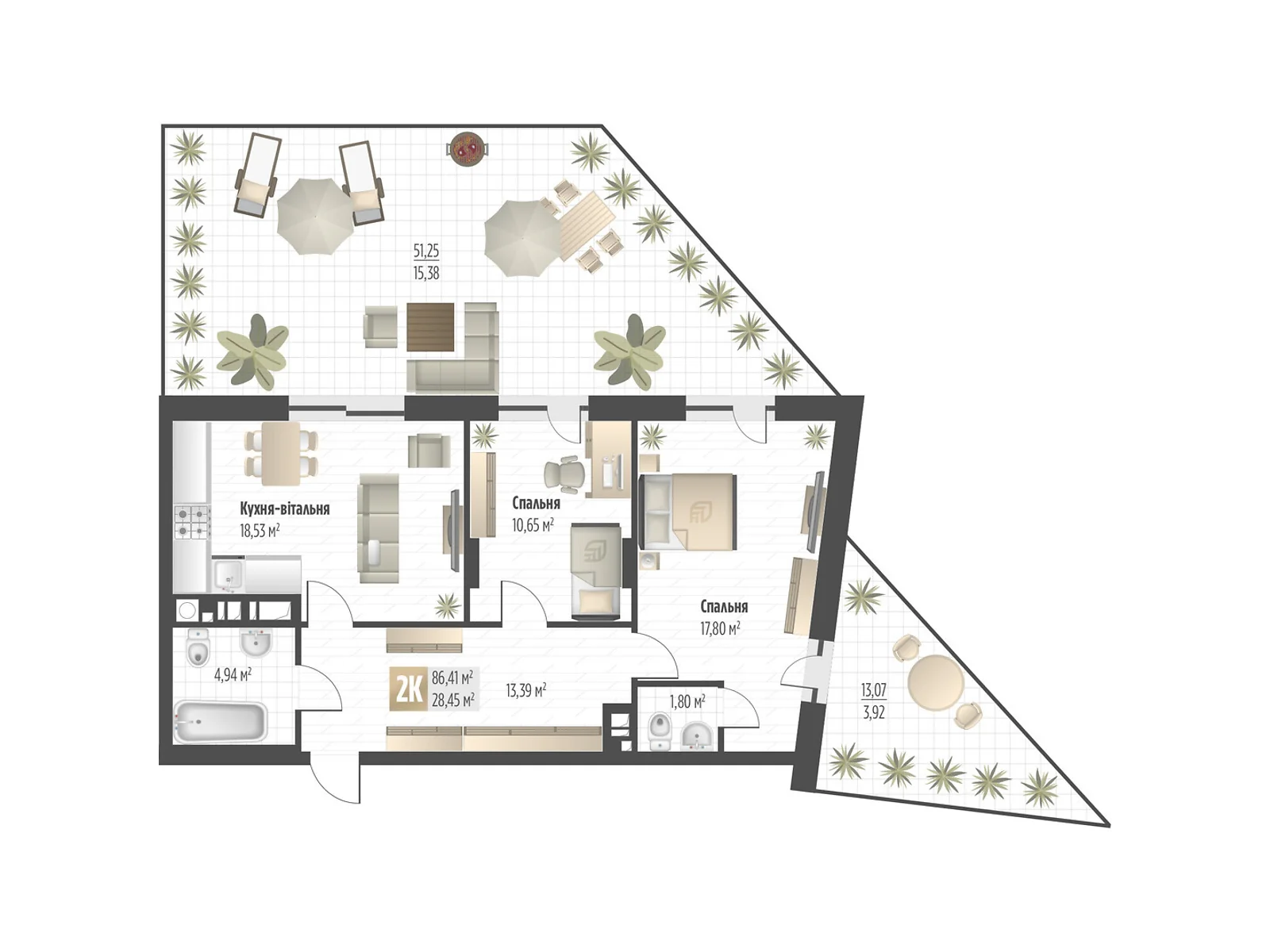 Продается 2-комнатная квартира 86.41 кв. м в Львове, ул. Орлика, 52 - фото 1