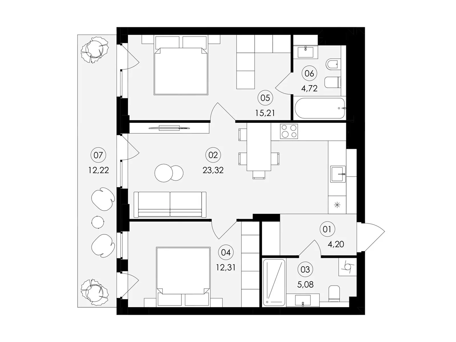 Продается 2-комнатная квартира 68.51 кв. м в Сокольниках, ул. Героев Майдана - фото 1