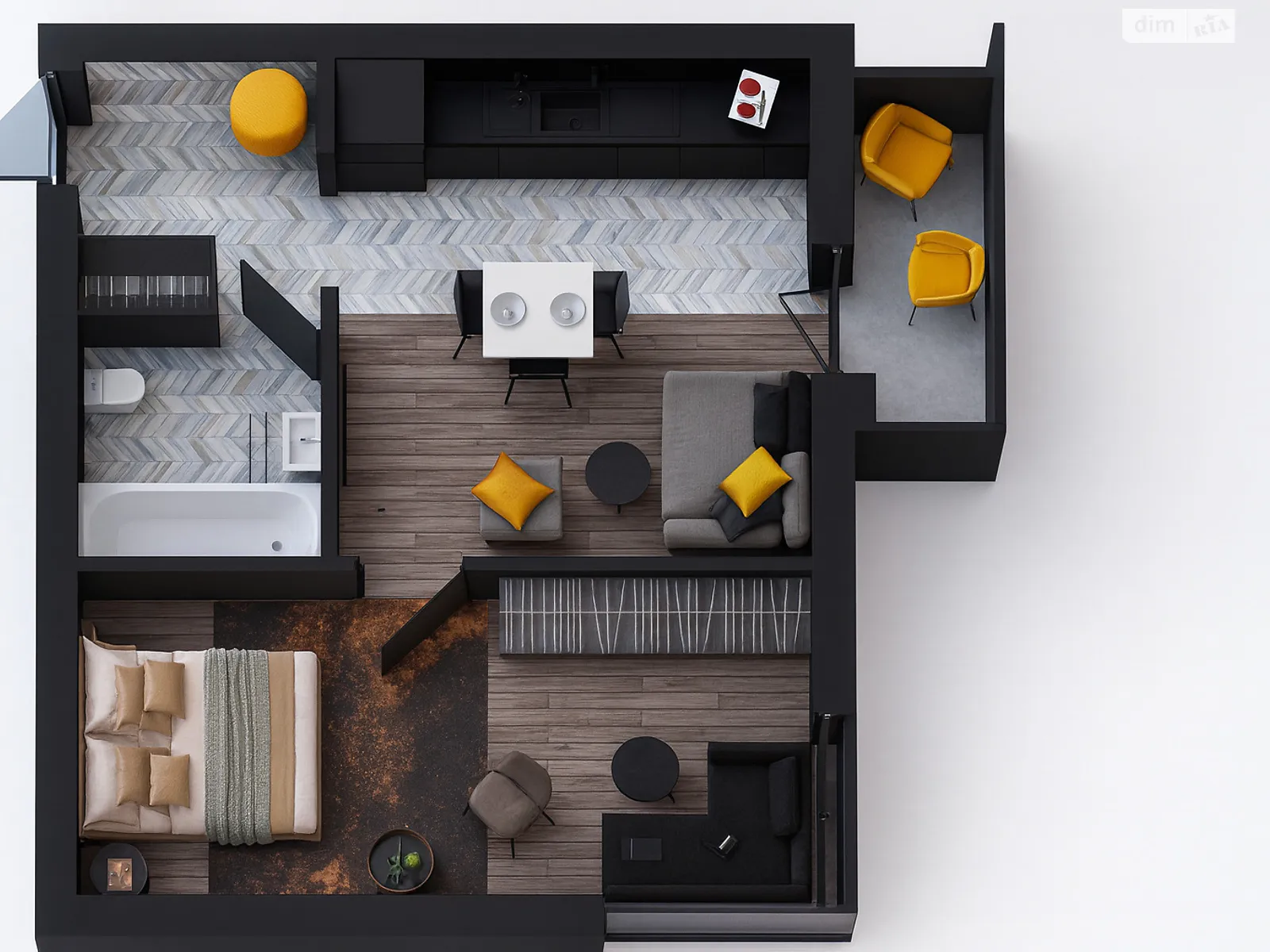 Продается 1-комнатная квартира 44.5 кв. м в Ужгороде - фото 1