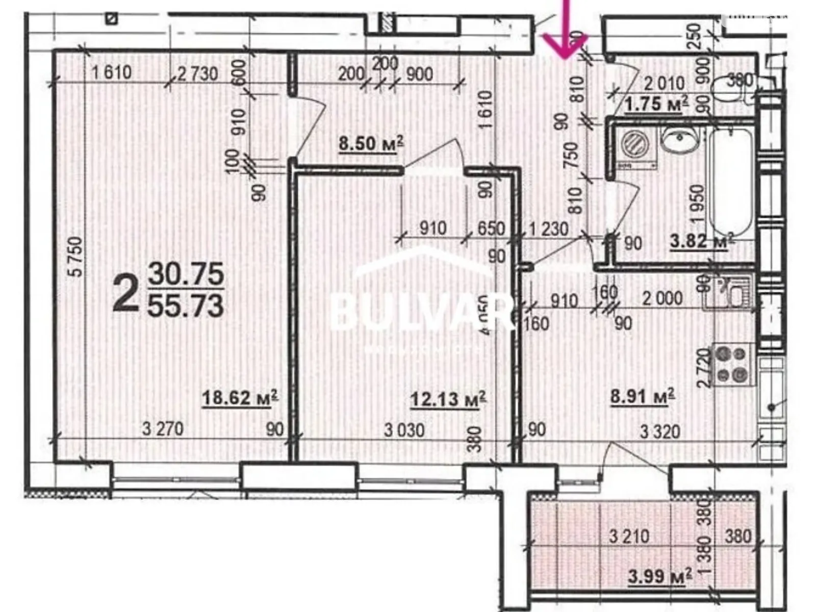 Продается 2-комнатная квартира 56 кв. м в Харькове, ул. Мира, 41 - фото 1