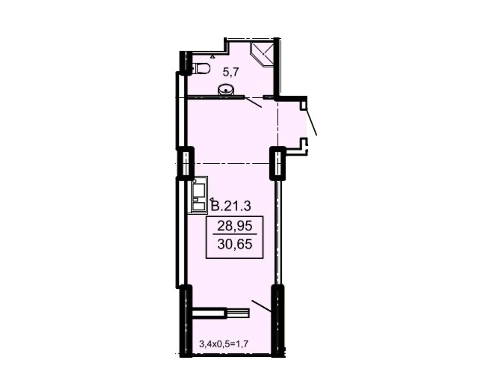 Продается 1-комнатная квартира 30.65 кв. м в Одессе, Фонтанская дор., 25 - фото 1