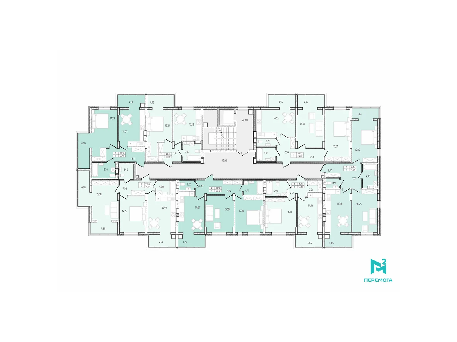 Продається 2-кімнатна квартира 79.39 кв. м у Хмельницькому, вул. Перемоги, 8А - фото 1