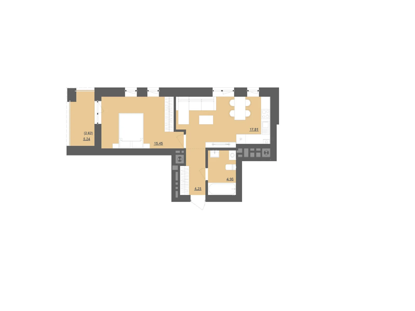 Продається 1-кімнатна квартира 43.68 кв. м у Пустомитах, вул. Садова - фото 1