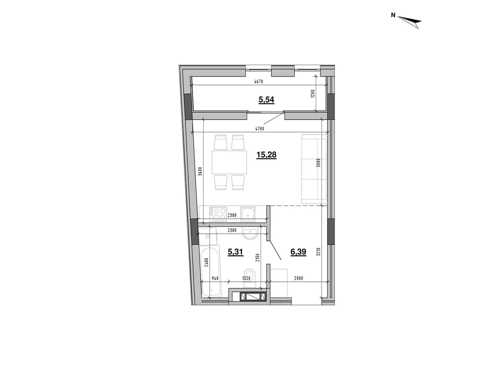 Продается 1-комнатная квартира 32.52 кв. м в Львове, ул. Новознесенская - фото 1