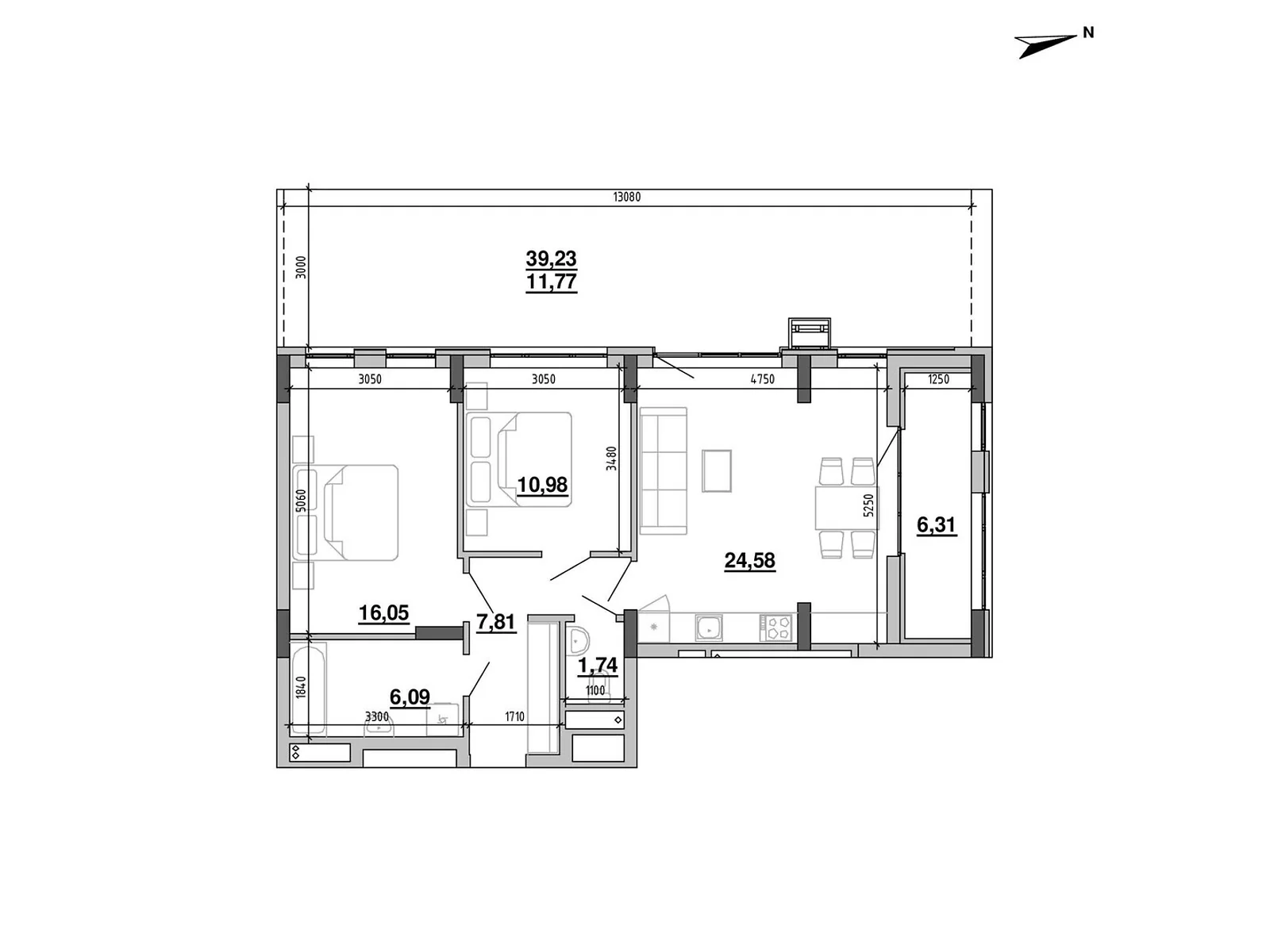 Продается 2-комнатная квартира 85.33 кв. м в Львове, ул. Новознесенская - фото 1