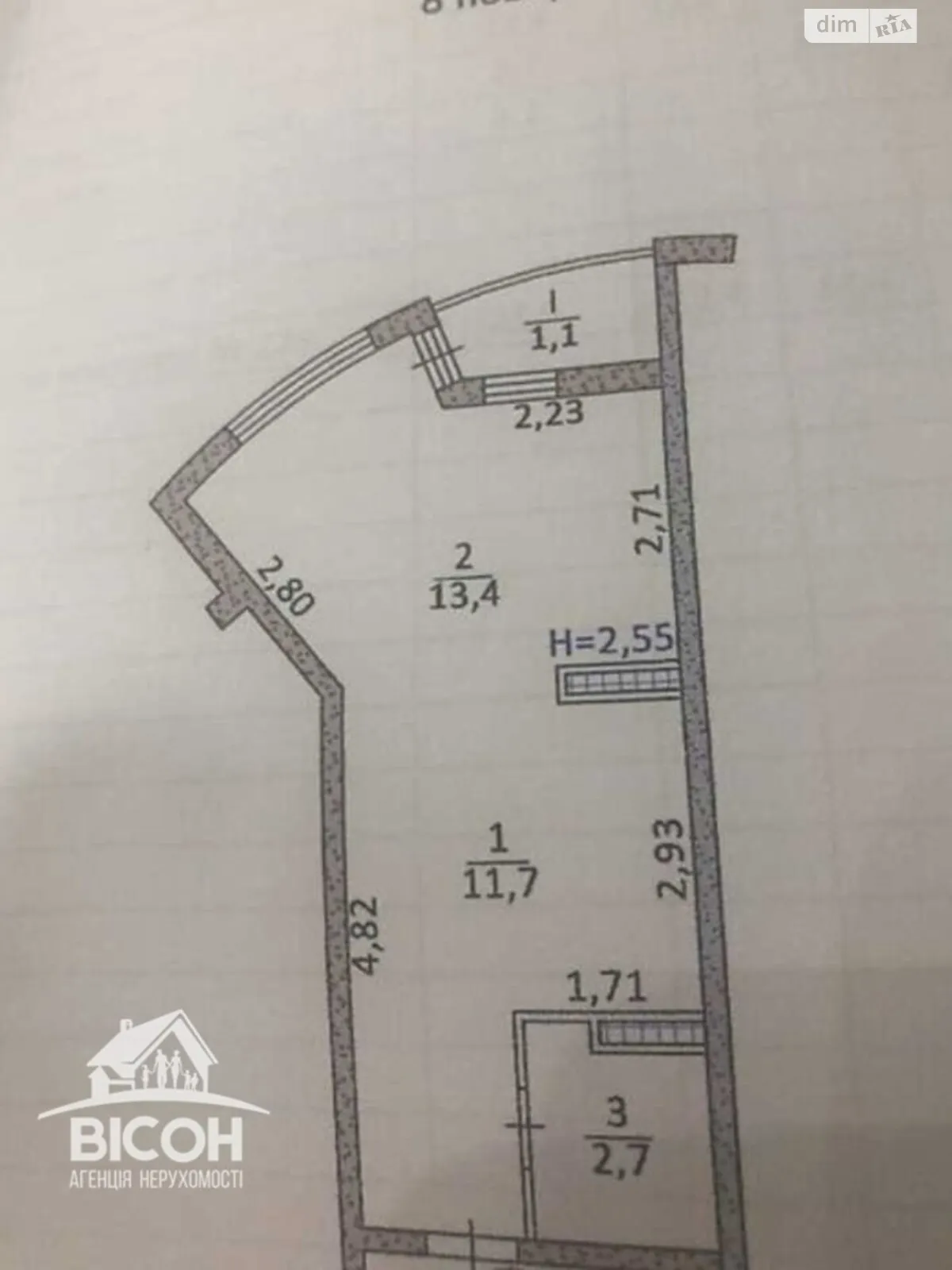 1-комнатная квартира 30 кв. м в Тернополе, ул. Киевская - фото 1