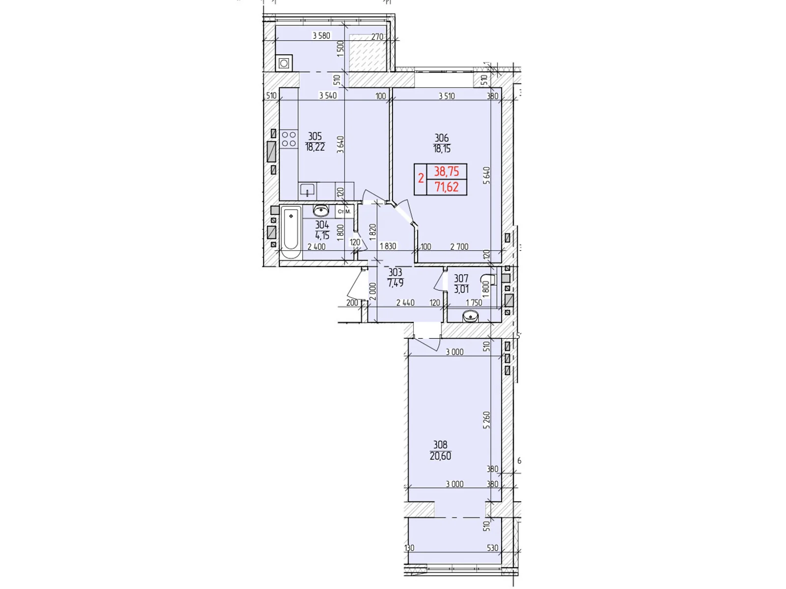Продается 2-комнатная квартира 71.62 кв. м в Хмельницком, ул. Нижняя Береговая, 2/4 - фото 1